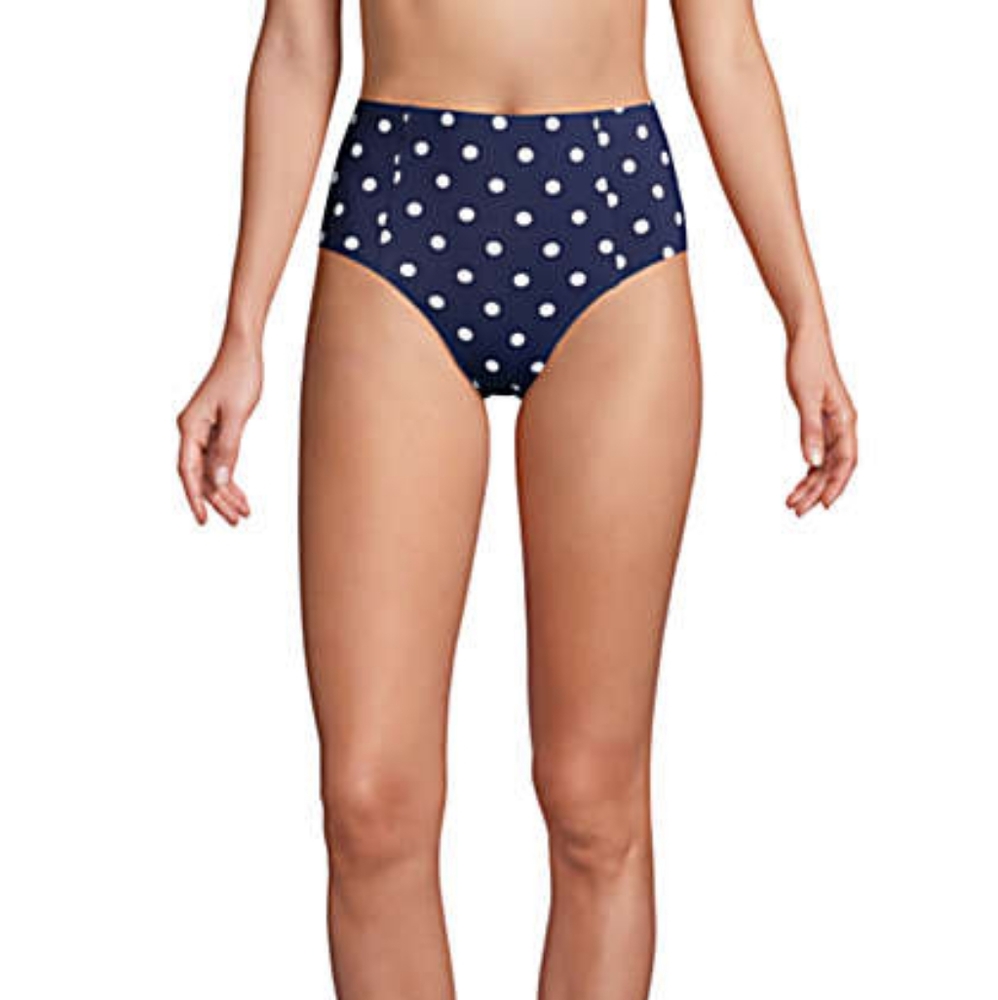 Land's End polka dot retro high waisted swim bottom